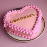 Congrats Heart Shaped Cake