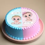 Pink N Blue Baby Shower Theme Cake