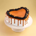 Heart Shaped Butterscotch Cherry Topped Cake