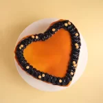 Heart Shaped Butterscotch Cherry Topped Cake - Image 3