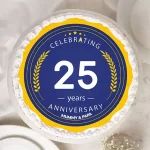 Round-Shaped 25th Anniversary Poster Cake - Image 3