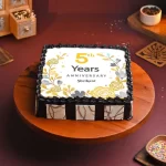 Square Shaped 5th Anniversary Cake